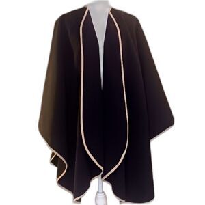 Chico's women's Cape and High Fashion Wrap Black with Cream Trim L/XL